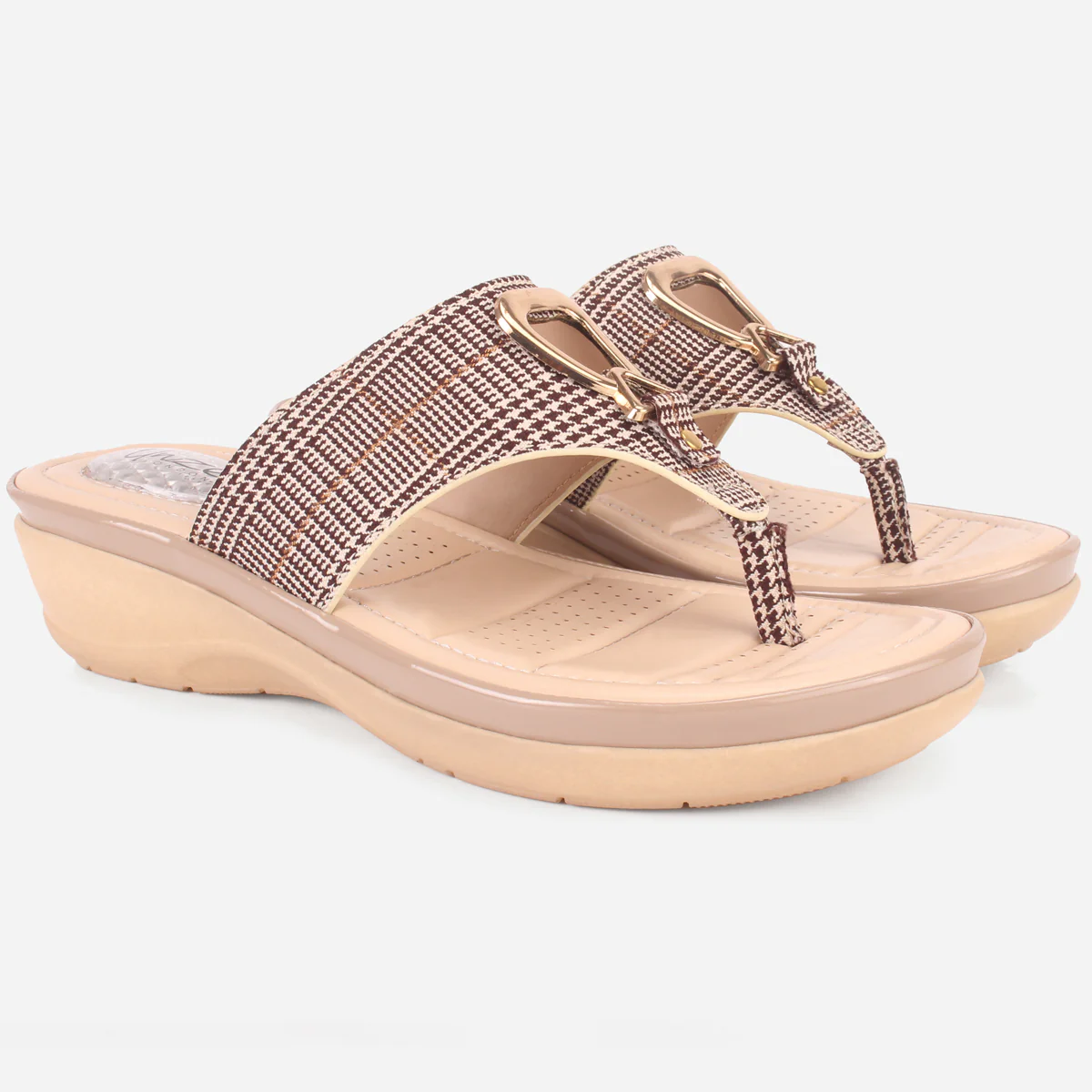 Womens "ERINE" Open Toe Comfy Everyday Wedge Slipper - Image 2