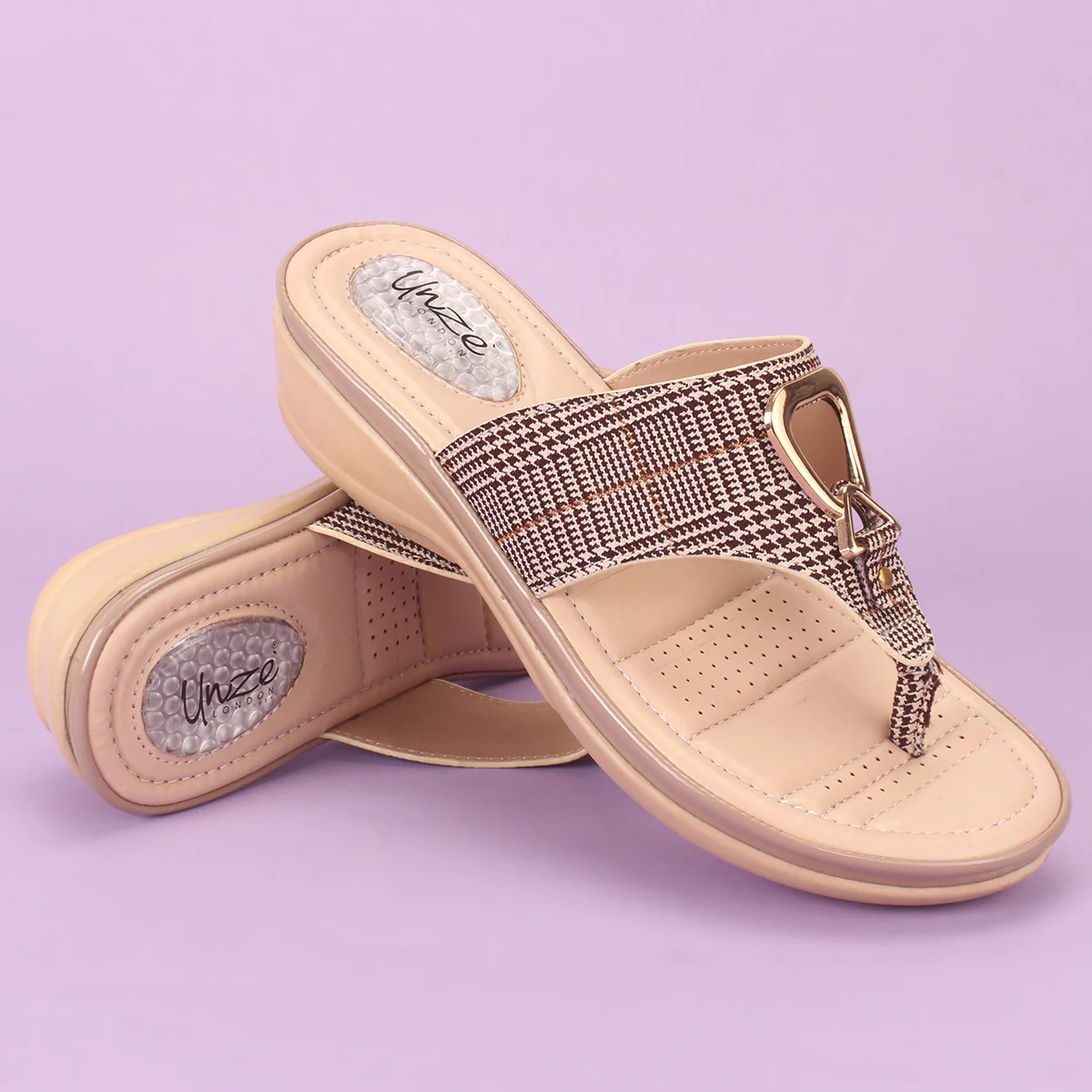 Womens "ERINE" Open Toe Comfy Everyday Wedge Slipper - Image 6