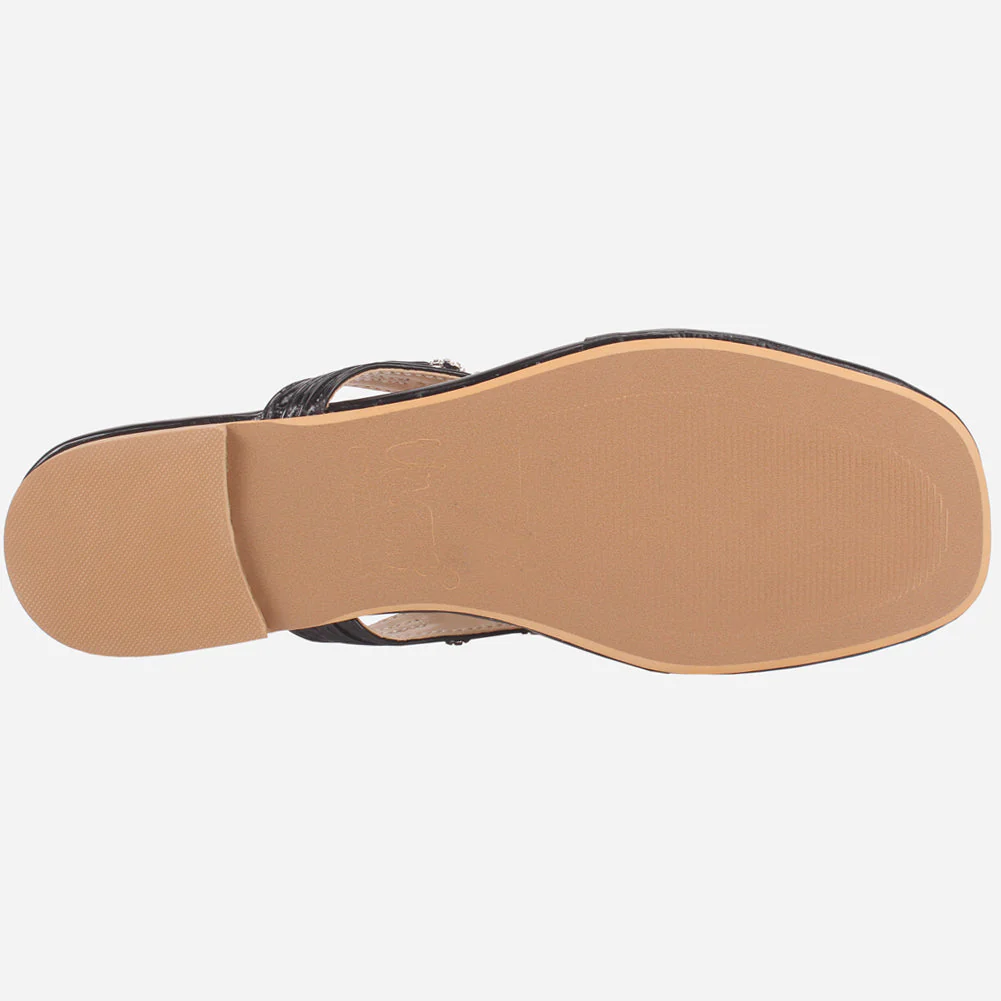 Womens "FARINA" Embellished V-Bar Summer Slippers - Image 5