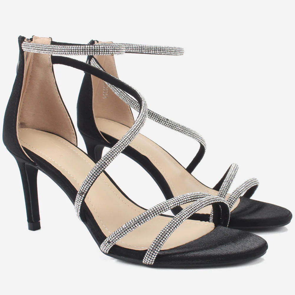 Womens "FELLA" Decorated Evening Stiletto Sandals - Image 2