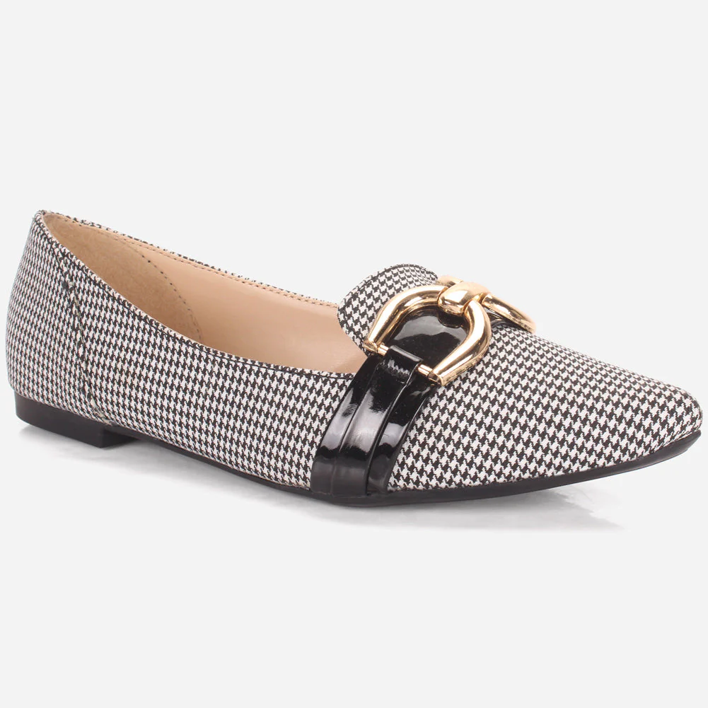 Women's "FERGIE" Pointed Toe Decorated Flat Pumps