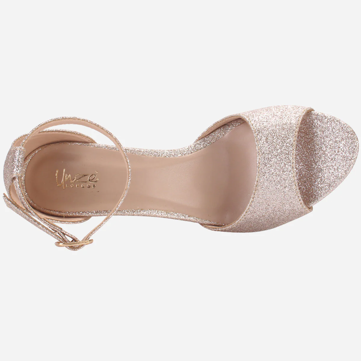 Womens "FLORAA" Glitter Open Toe Wedding Sandals - Image 4