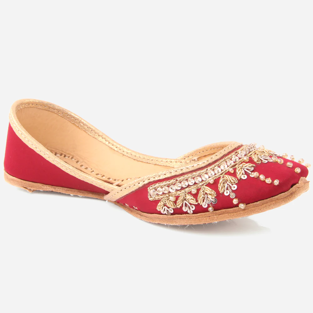 Womens "GEMI" Sequins Adorned Indian Khussa