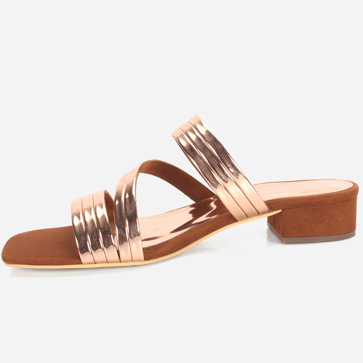 Womens "GIANA" Shimmery Summer Flat Slippers - Image 3