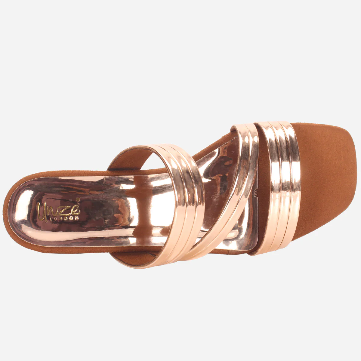 Womens "GIANA" Shimmery Summer Flat Slippers - Image 4