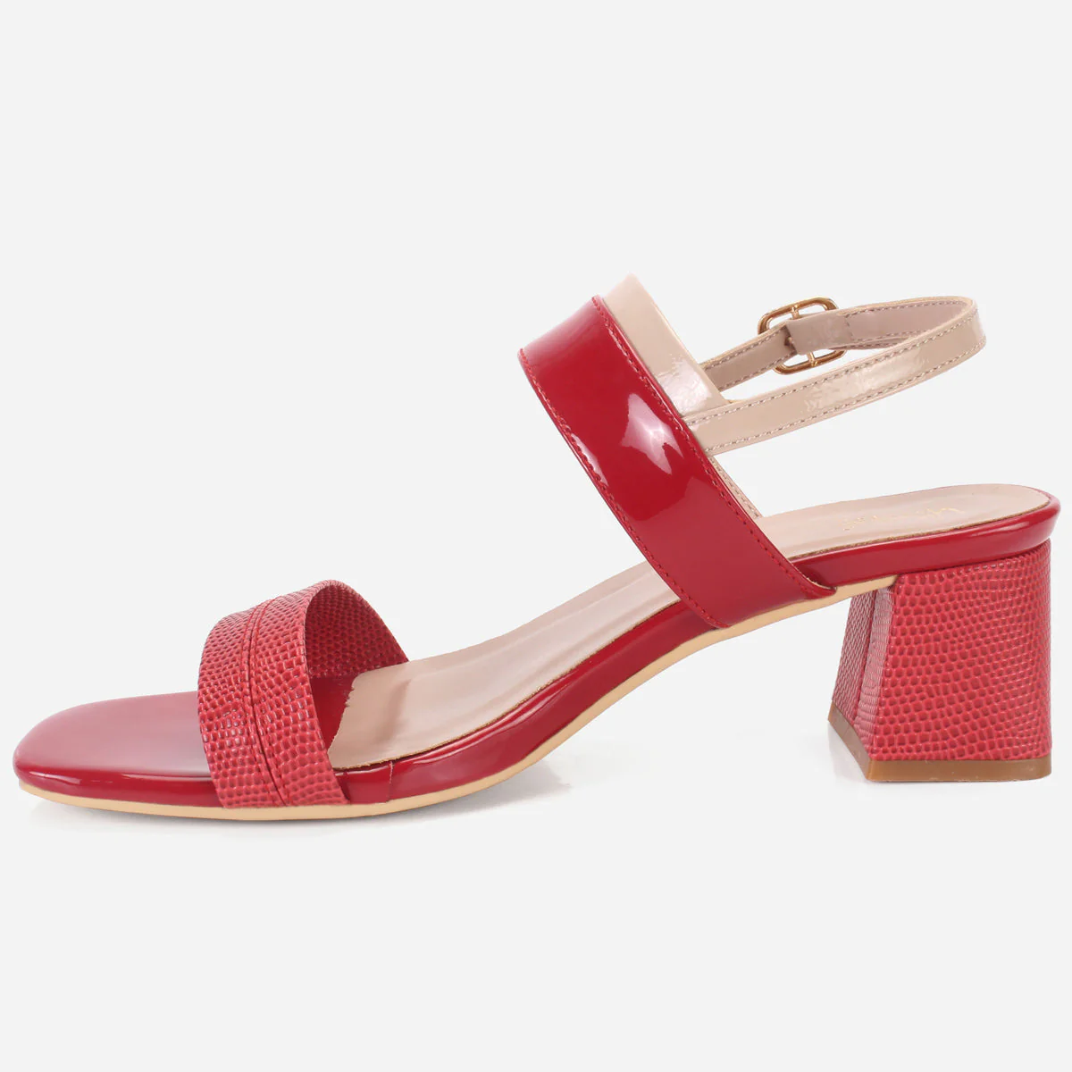 Womens "GLAZIA" Patent Block Heel Sandals - Image 3