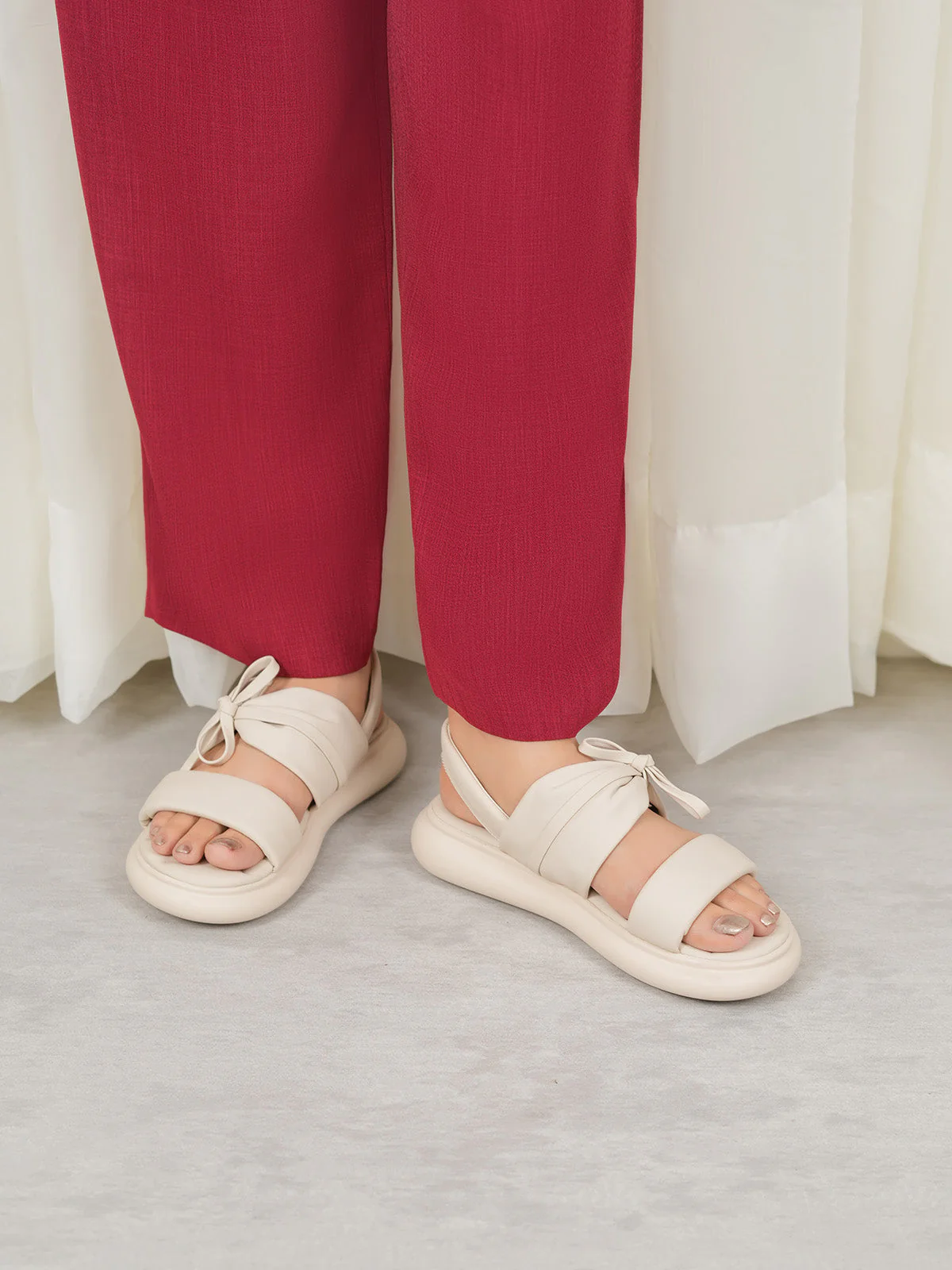 Womens "GREYY" Bow Accented Sandals
