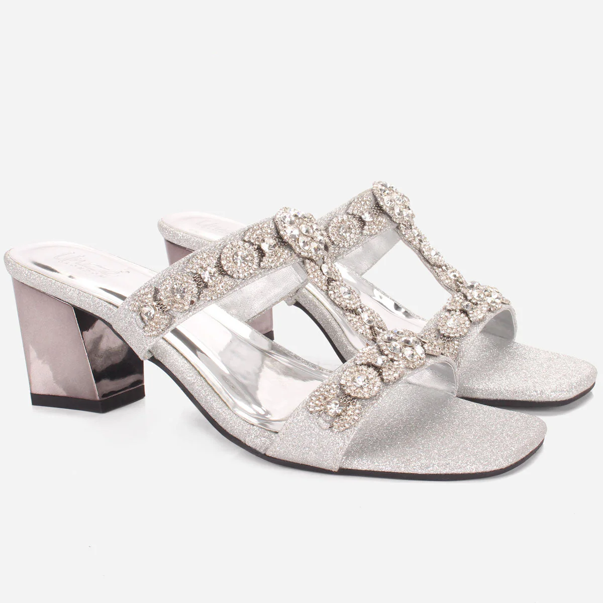 Women's "HIRAX" Decorated Block Heel Slide in Sandals - Image 2