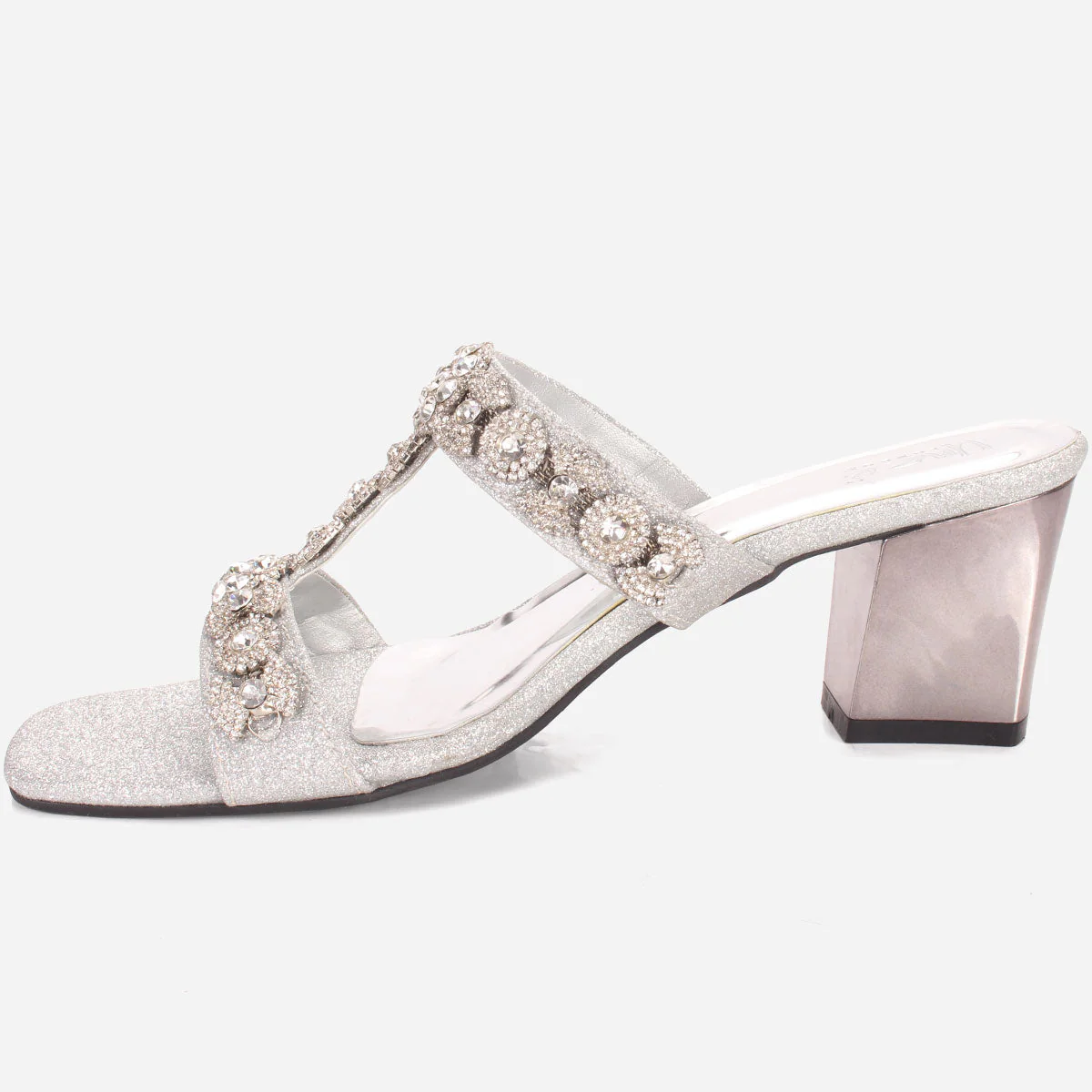 Women's "HIRAX" Decorated Block Heel Slide in Sandals - Image 4