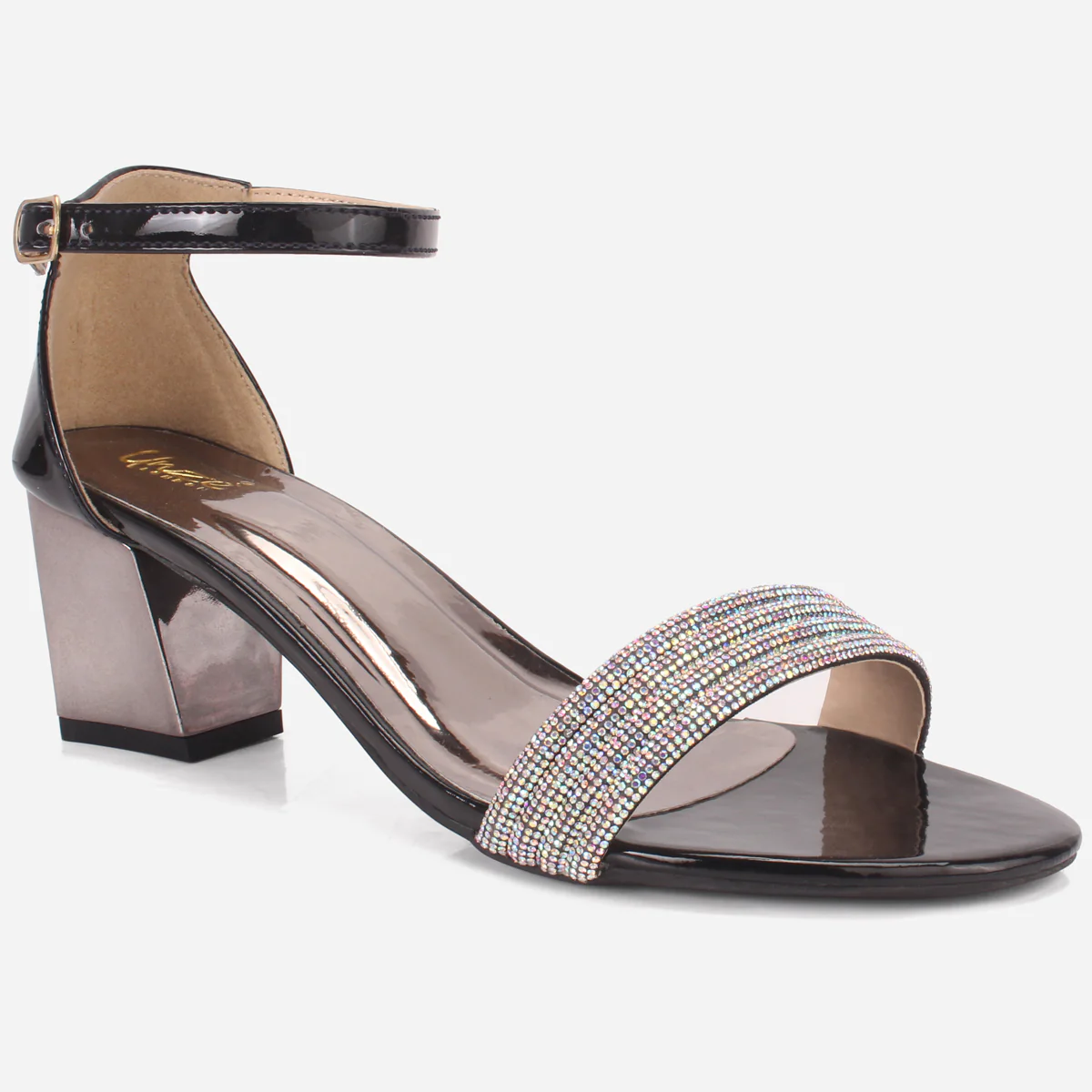 Womens "HORAIN" Open Toe Block Heeled Sandals