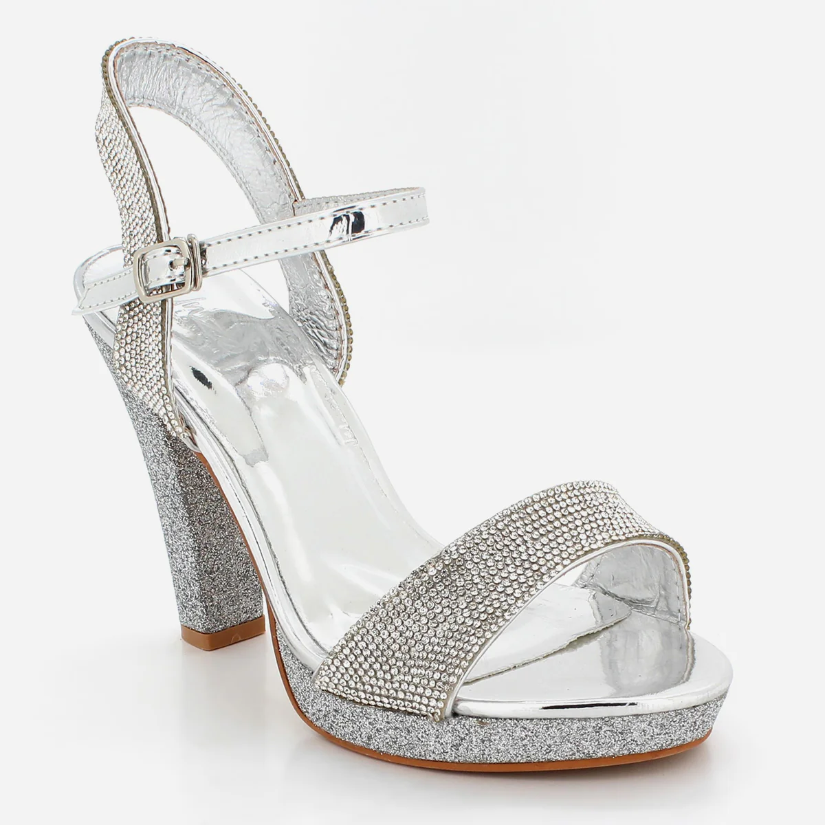 Womens "ILIANA" Embellished Block Heeled Party Sandals