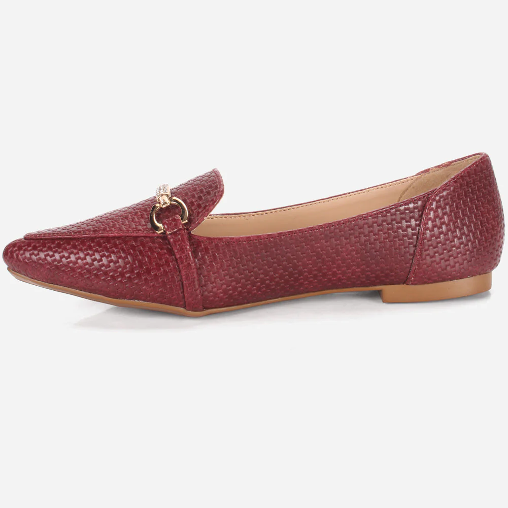 Women's "IRA" Pointed Toe Slip On Flat Pumps - Image 3