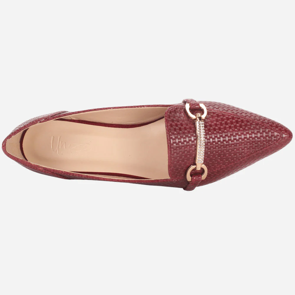 Women's "IRA" Pointed Toe Slip On Flat Pumps - Image 4
