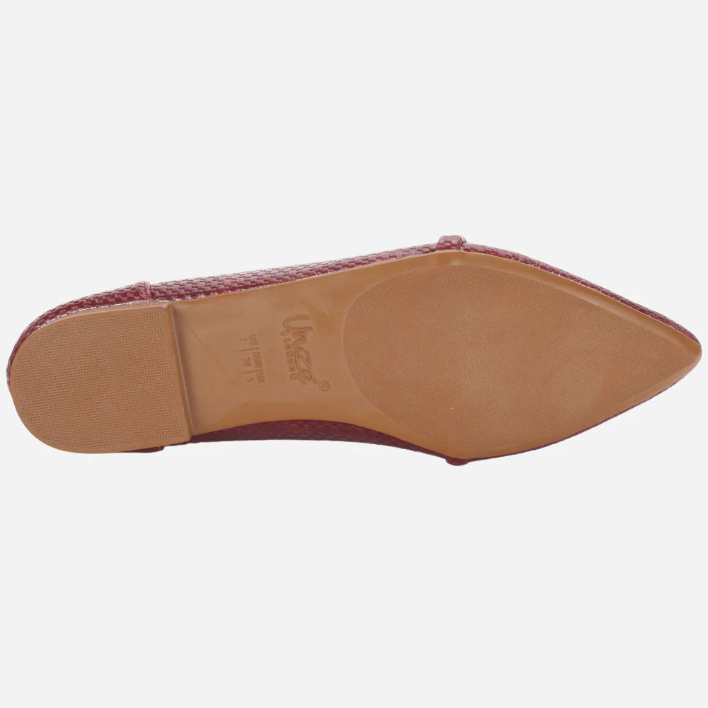 Women's "IRA" Pointed Toe Slip On Flat Pumps - Image 5