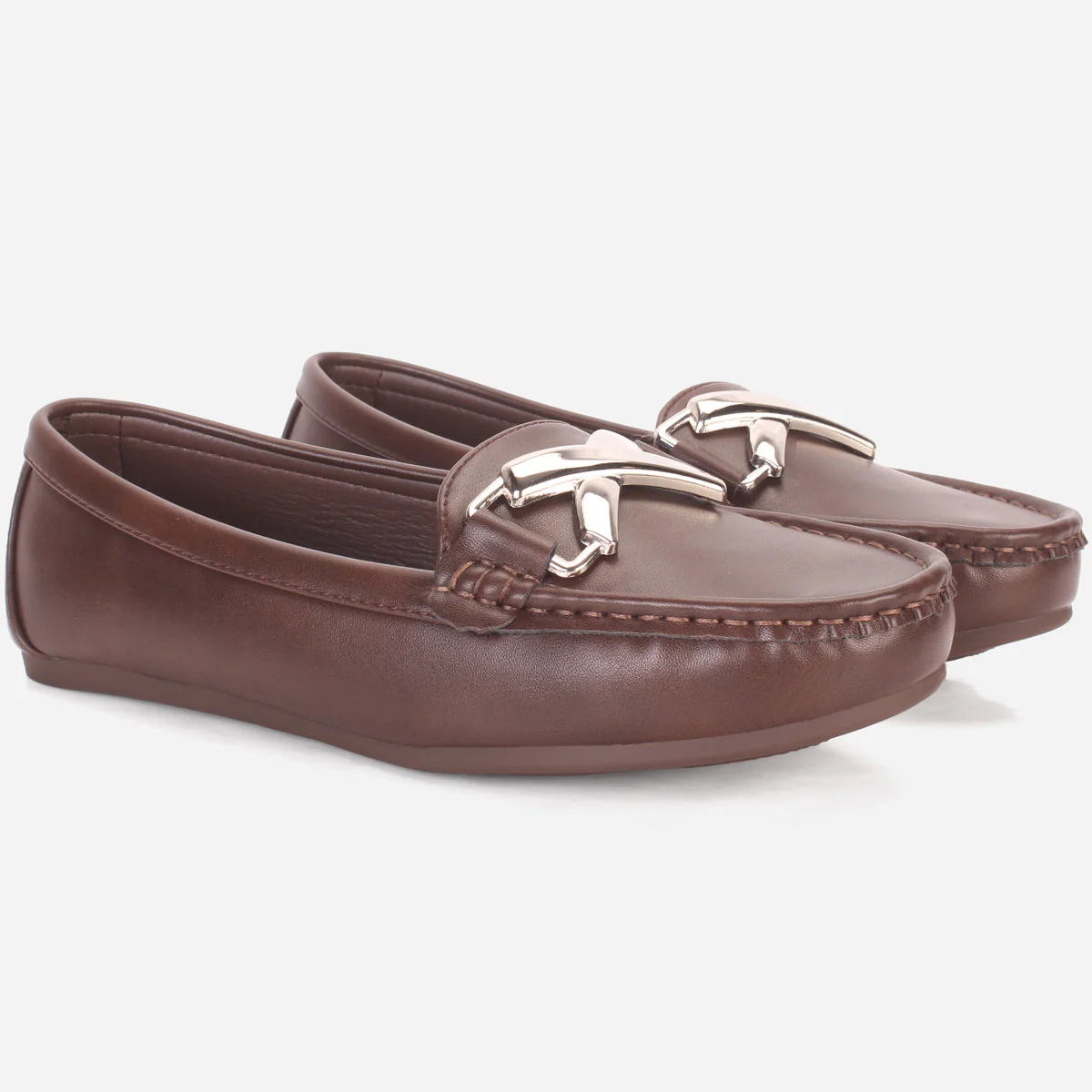 Womens "ISABEL" Flat Comfy Slide In Moccasins - Image 2