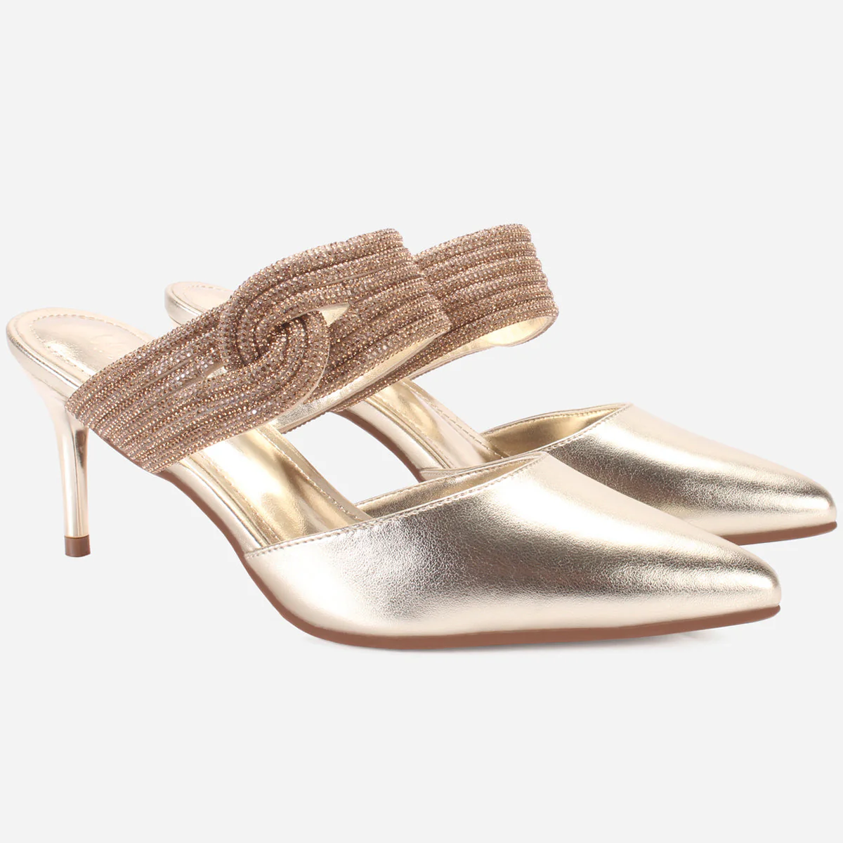 Womens "JANVOY" Embellished Pointed Toe Sandals - Image 2