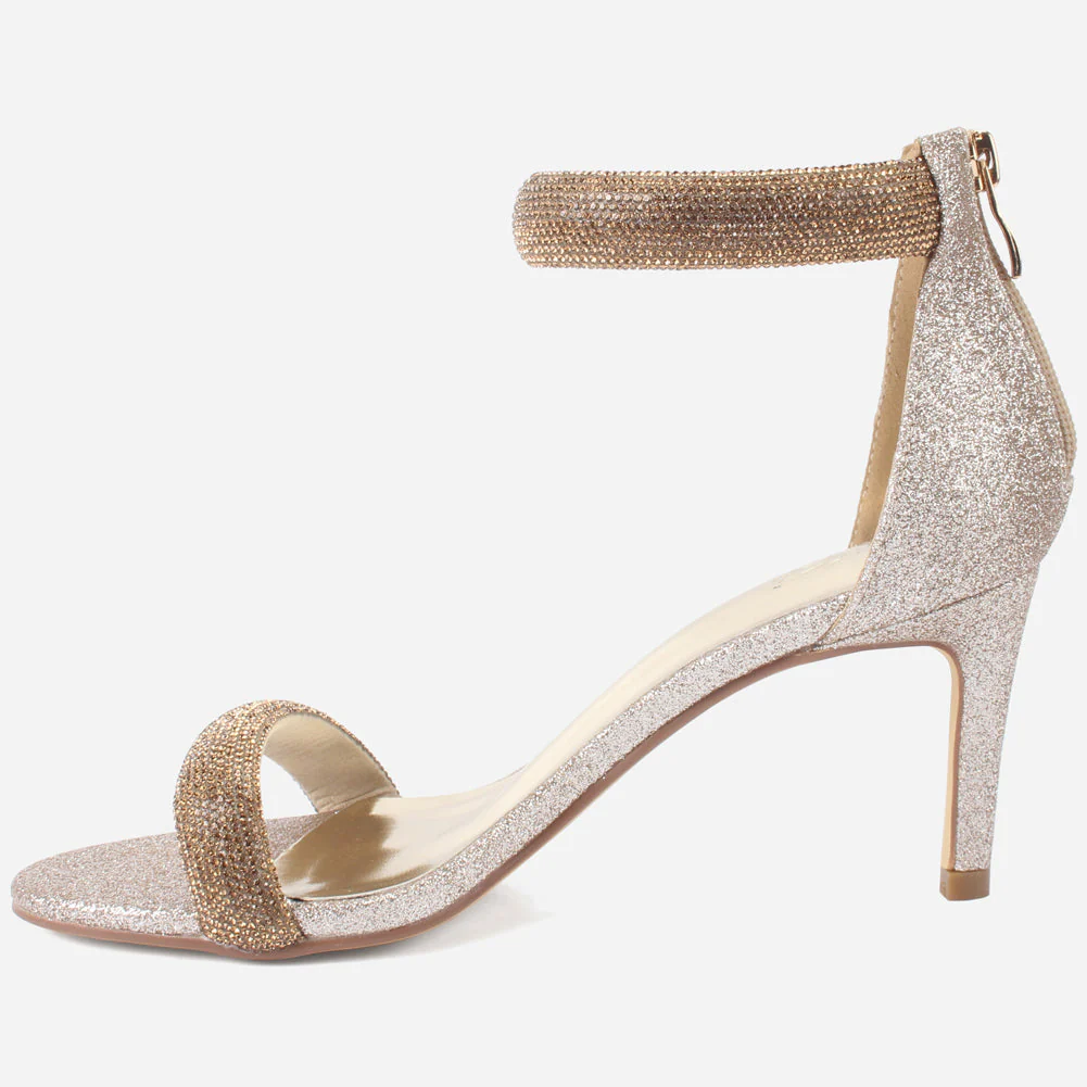 Women's "JIA" Rhinestones Stiletto Evening Sandals - Image 3