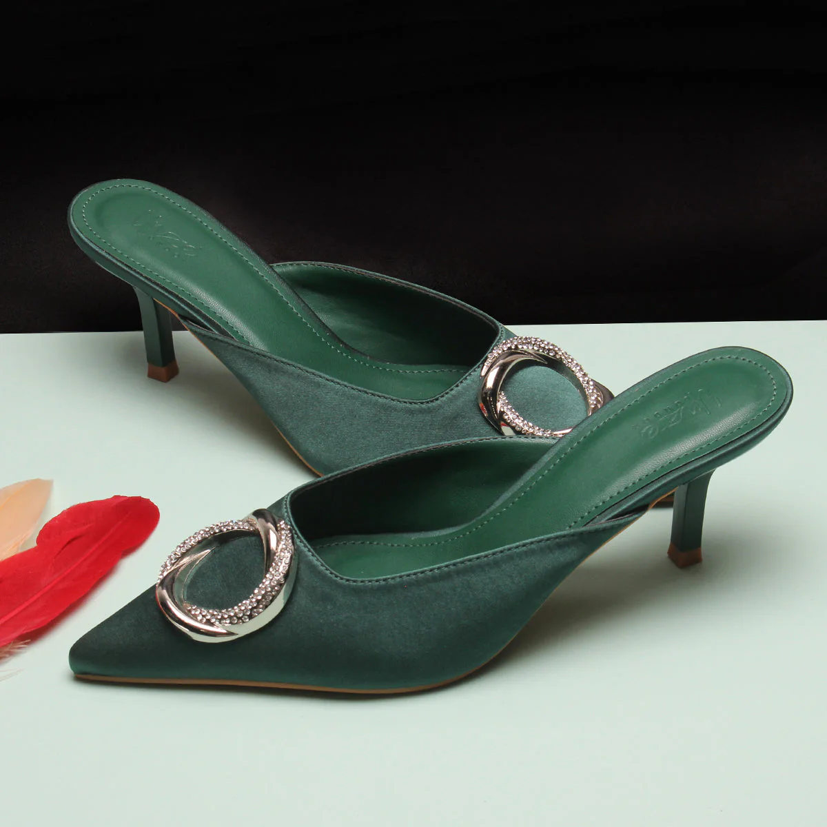 Womens "JINNY" Pointed Toe Wedding Heeled Sandals - Image 6