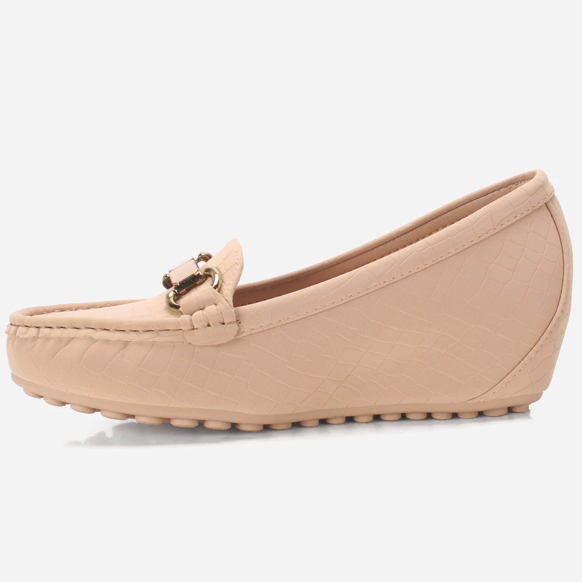 Womens "KANAAN" High Wedge Comfy Moccasin - Image 3