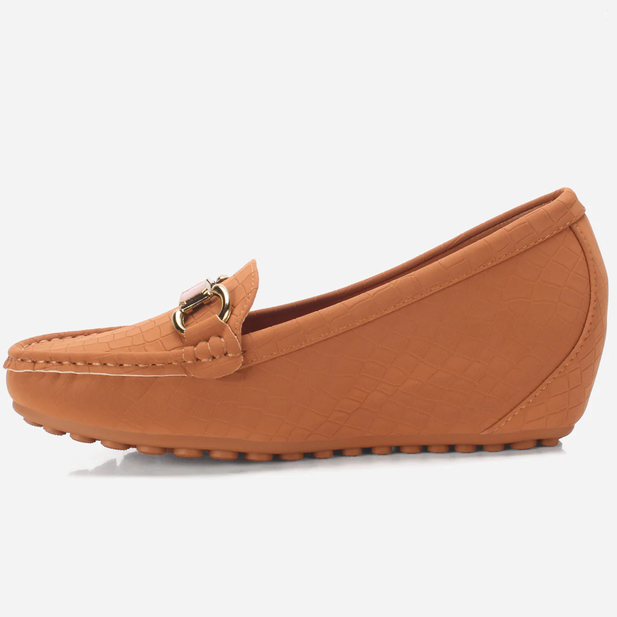 Womens "KANAAN" High Wedge Comfy Moccasin - Image 3