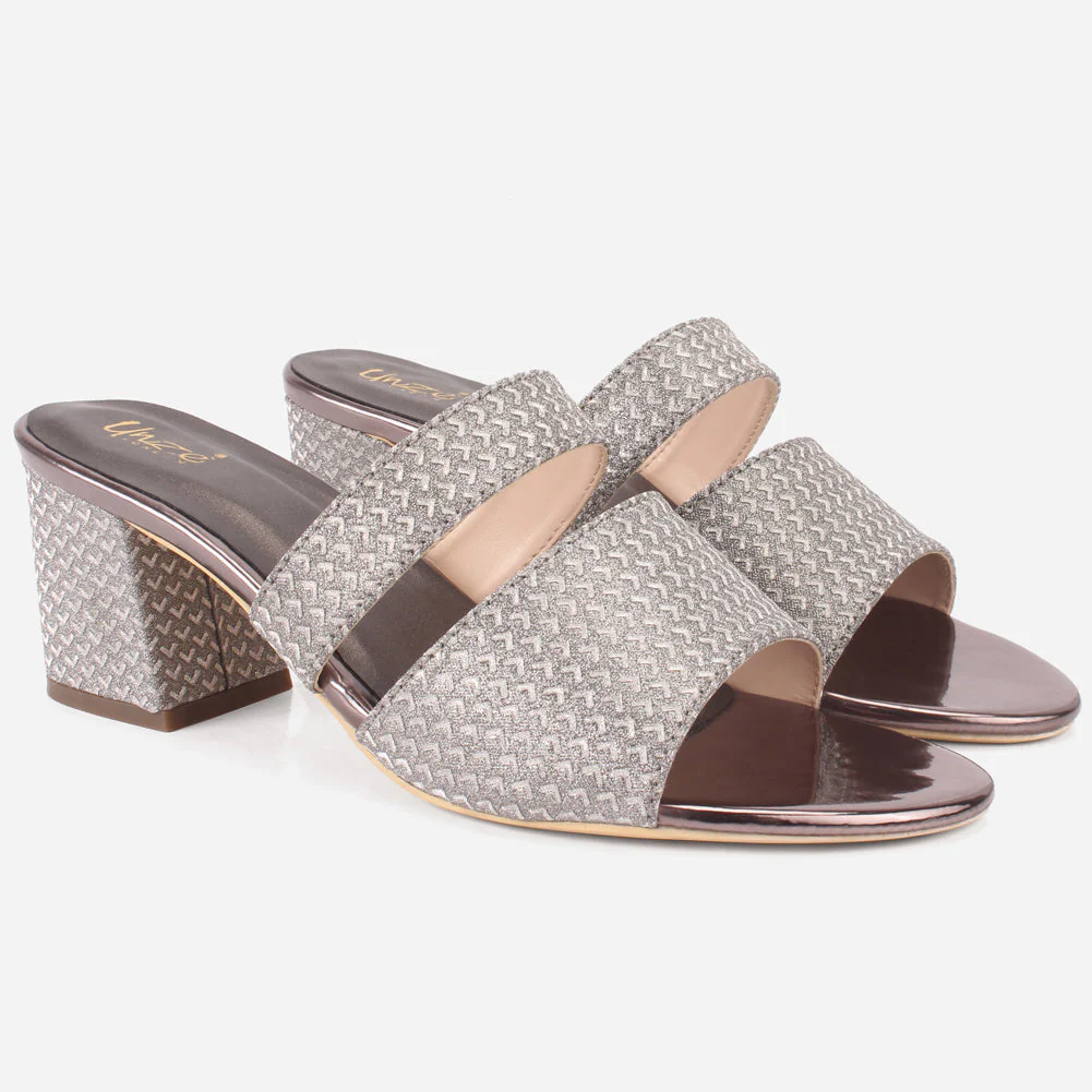 Womens "KENEDY" Shimmery Slip Ons Summer Sandals - Image 2