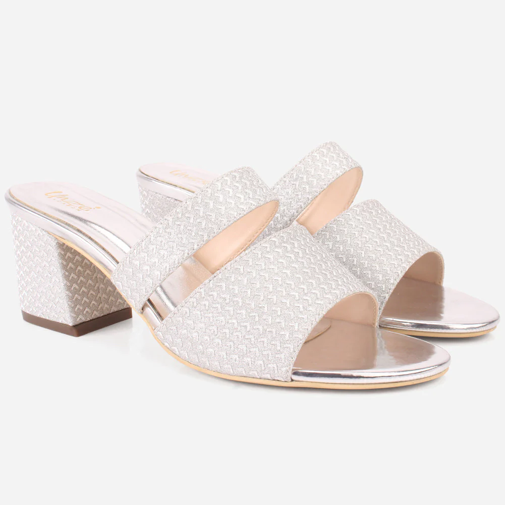 Womens "KENEDY" Shimmery Slip Ons Summer Sandals - Image 2