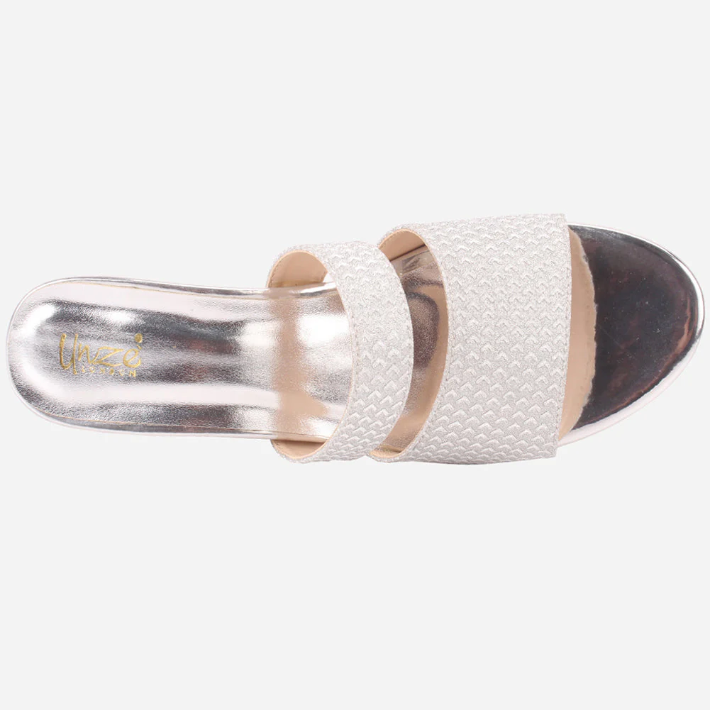 Womens "KENEDY" Shimmery Slip Ons Summer Sandals - Image 4