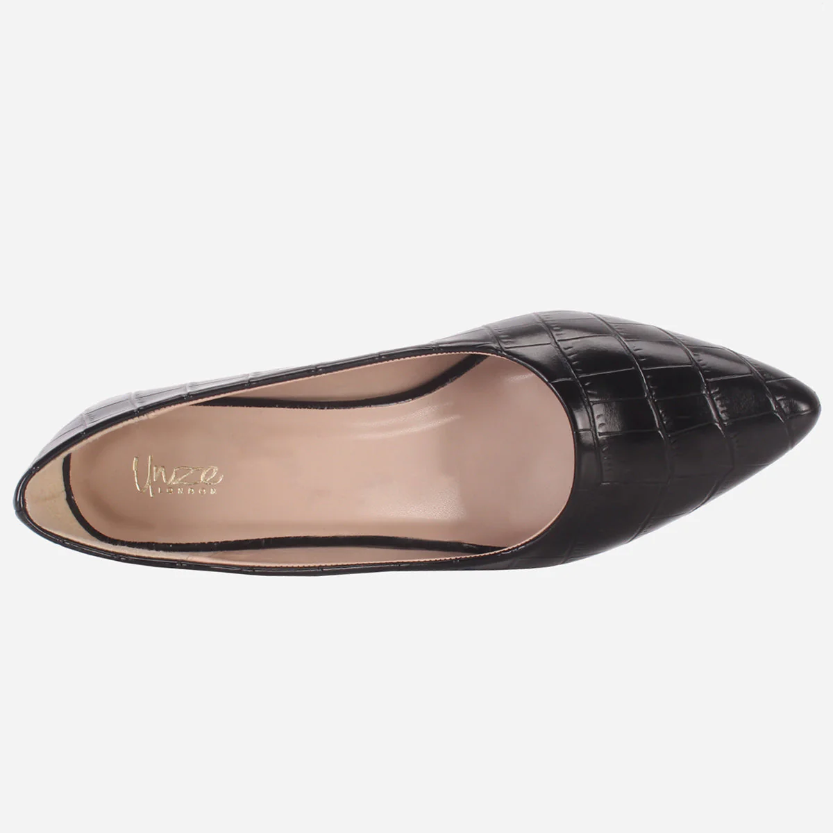 Women's "KIENNA" Textured Block Heel Courts - Image 4