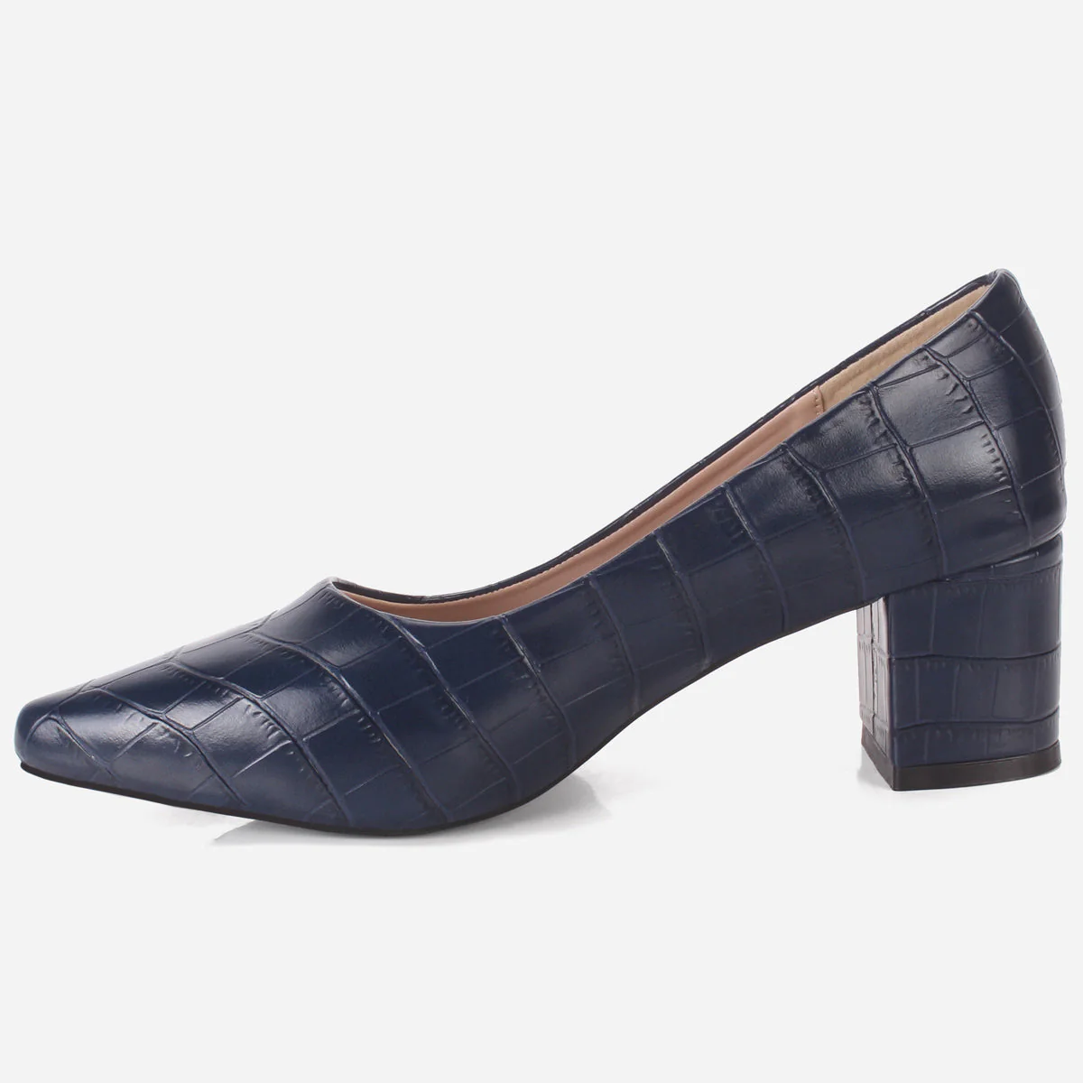Women's "KIENNA" Textured Block Heel Courts - Image 3