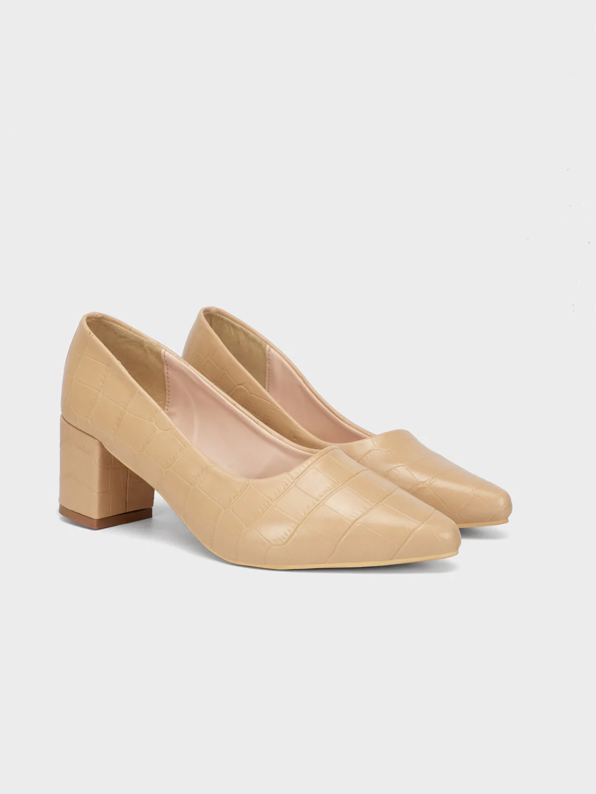 Women's "KIENNA" Textured Block Heel Courts - Image 2
