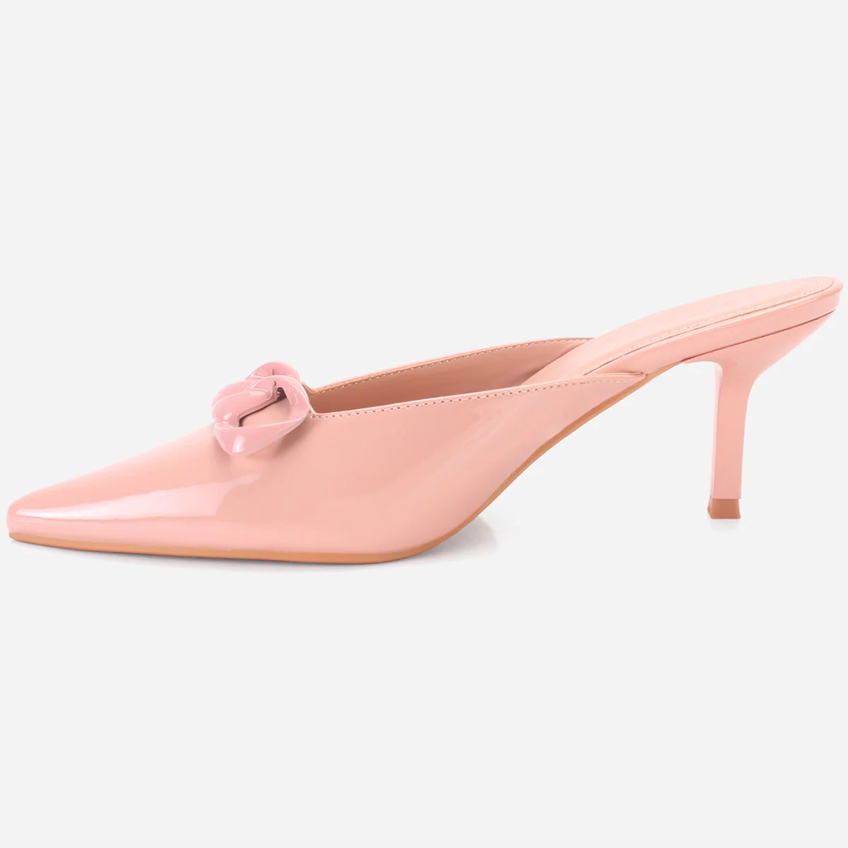 Womens "KIMARA" Pointed Toe Slide In Heeled Sandals - Image 3