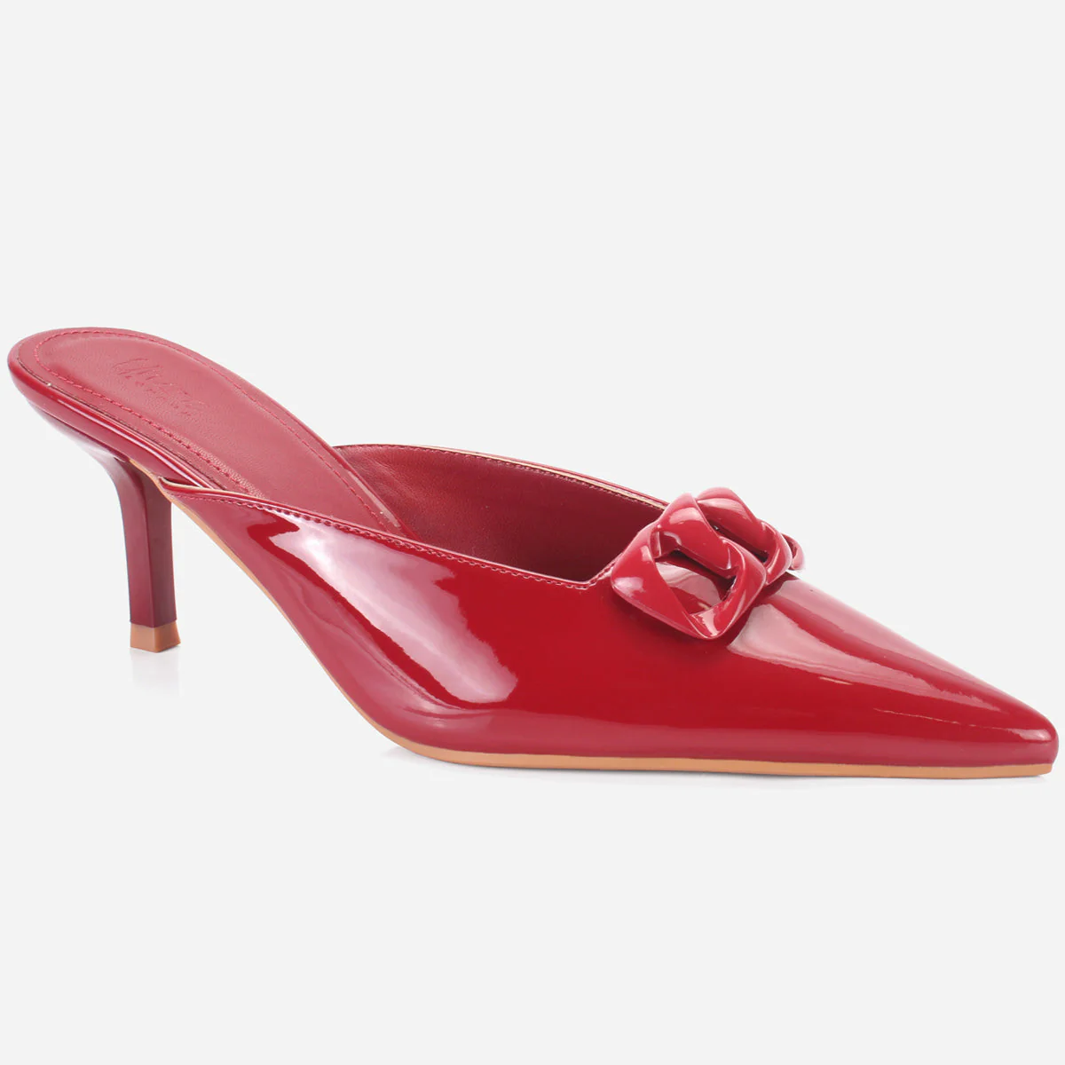 Womens "KIMARA" Pointed Toe Slide In Heeled Sandals