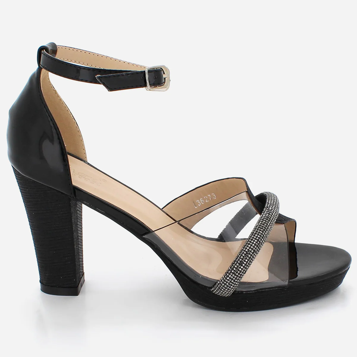 Womens "KUKEE" Crystal Adorned Party Sandals - Image 2