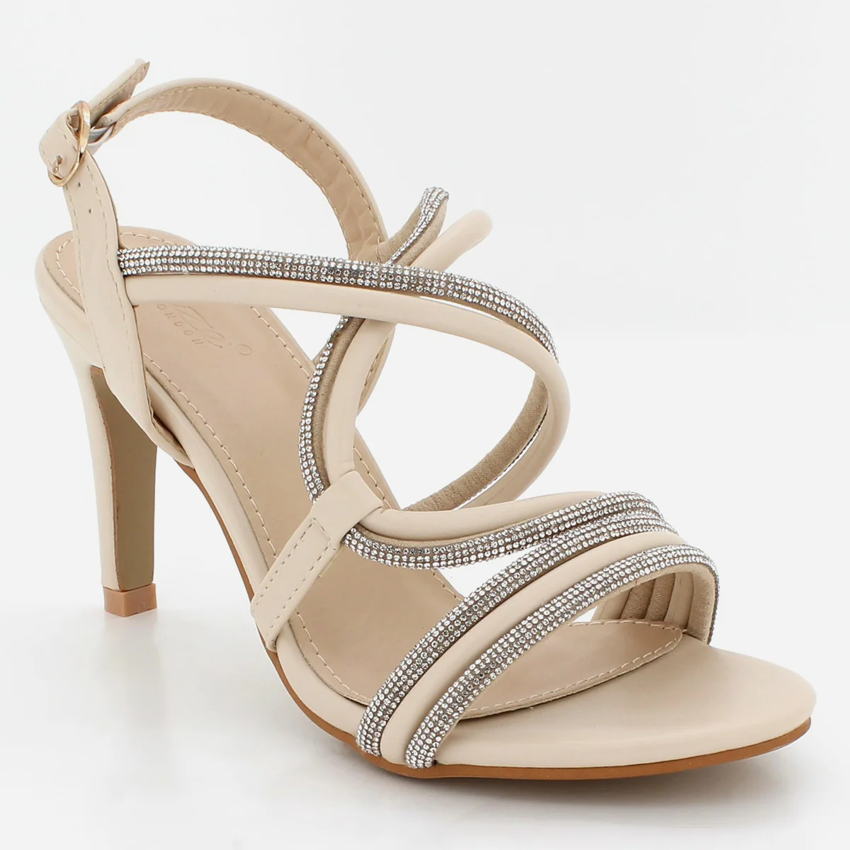 Womens "KUKEE" Crystal Adorned Party Sandals