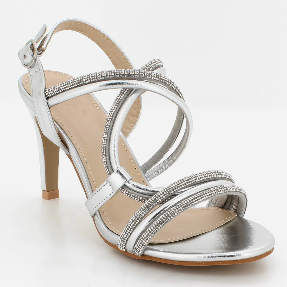 Womens "KUKEE" Crystal Adorned Party Sandals