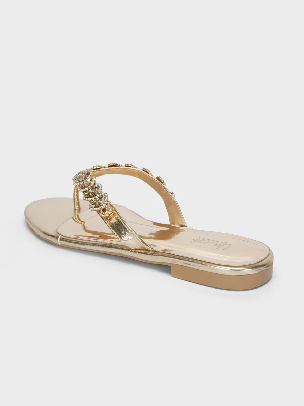 Womens "LILAC" V Strap Decorated Summer Slippers - Image 3