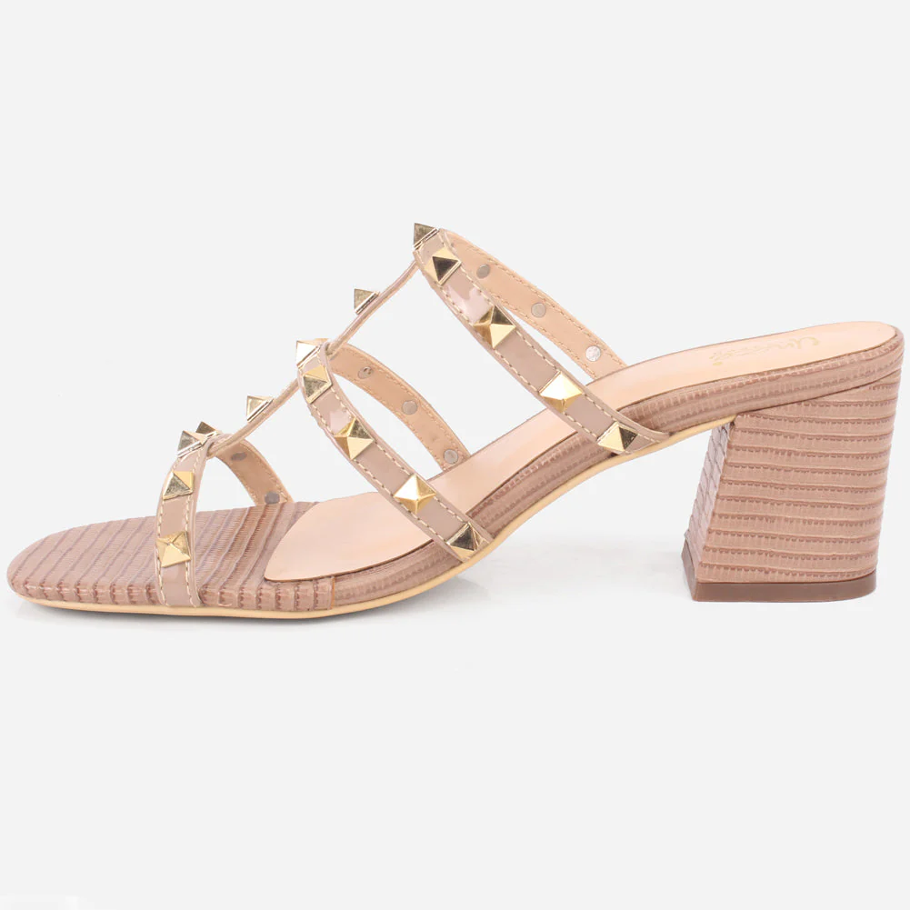 Women's "LISACONE" Stud Adorned Block Heeled Sandals - Image 3