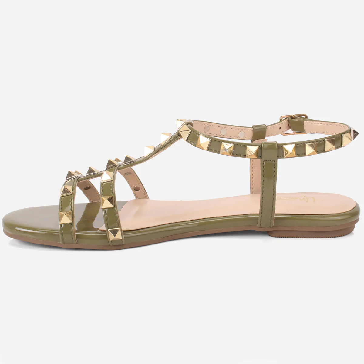 Womens "MAIDAS" Studs Detailing Flat Sandals - Image 3