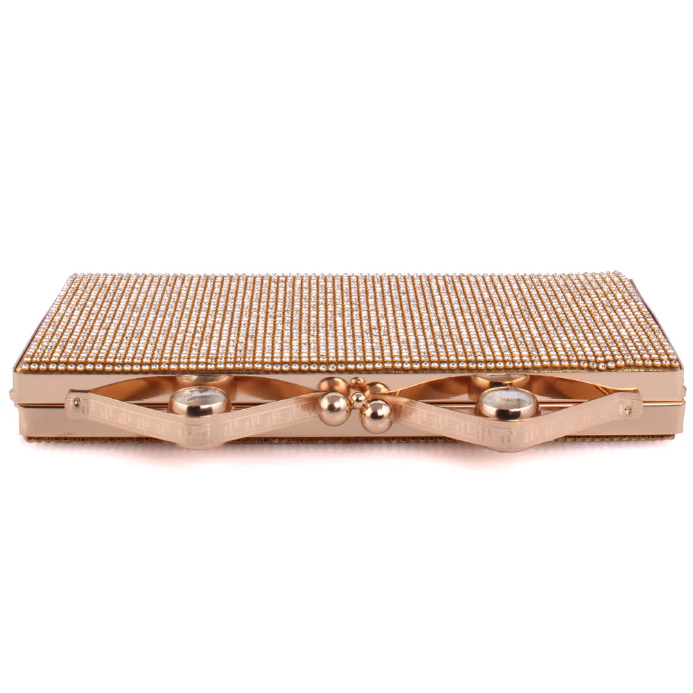 Womens ‘Mansi’ Crystal Adorned Bridal Clutch Bag - Image 4