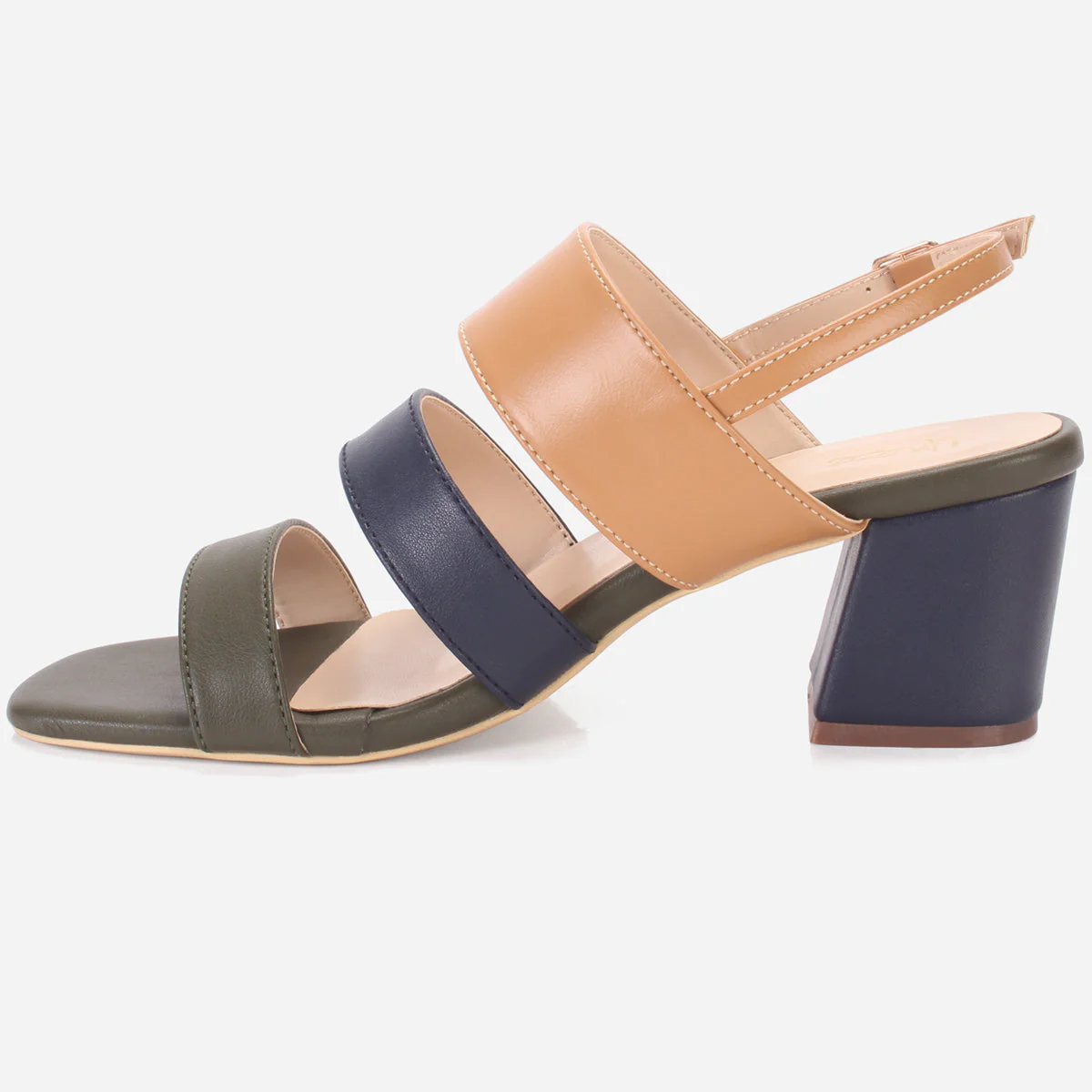 Womens "MICHELLE" Block Heeled Open Toe Sandals - Image 3