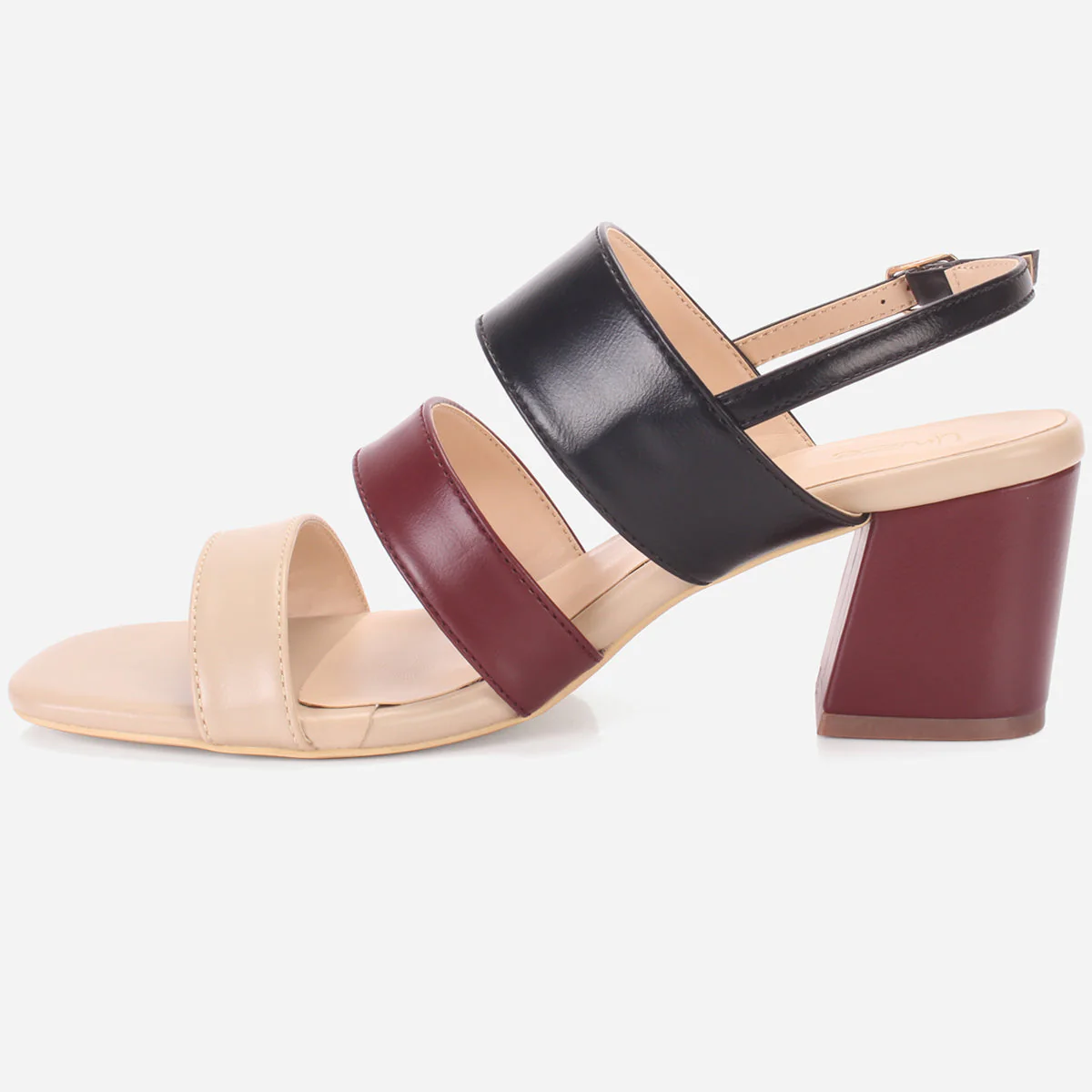 Womens "MICHELLE" Block Heeled Open Toe Sandals - Image 3
