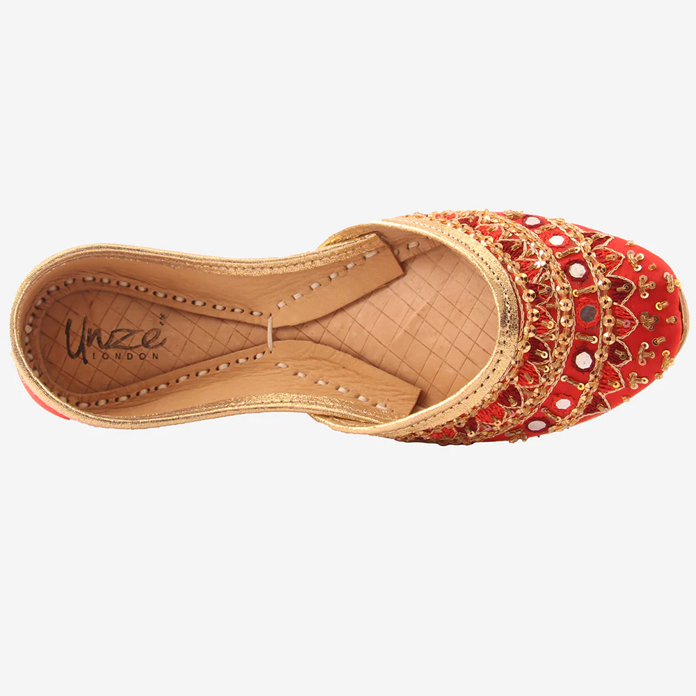 Womens "MYRSE" Embellished Leather Indian Khussa - Image 4