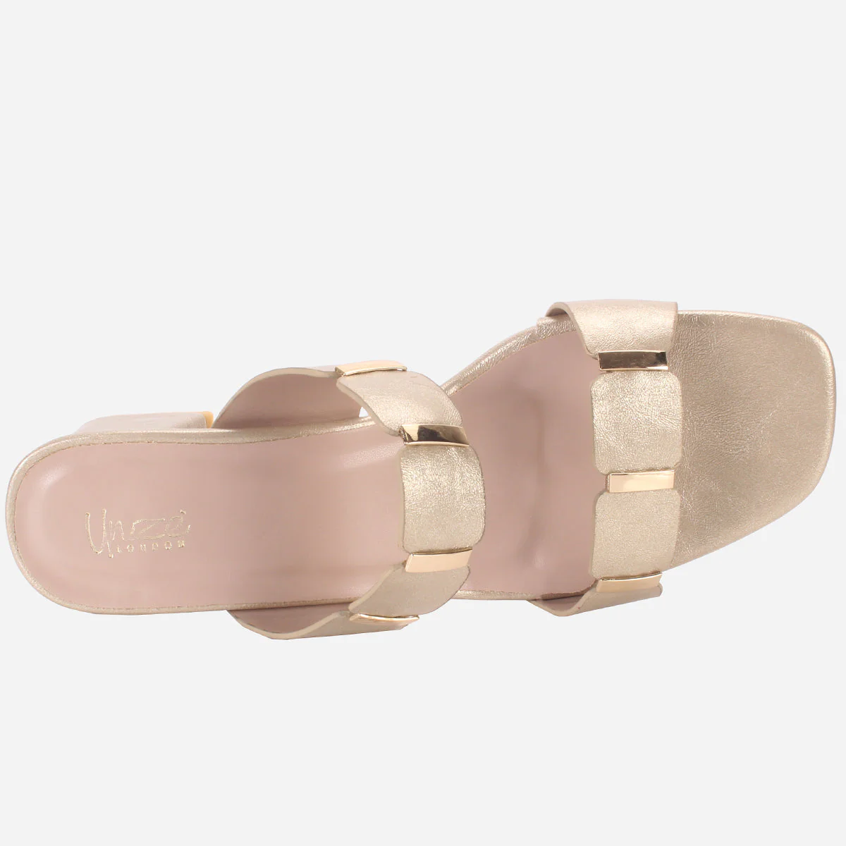 Womens "NATALIA" Fancy Block Heel Slide In Sandals - Image 4