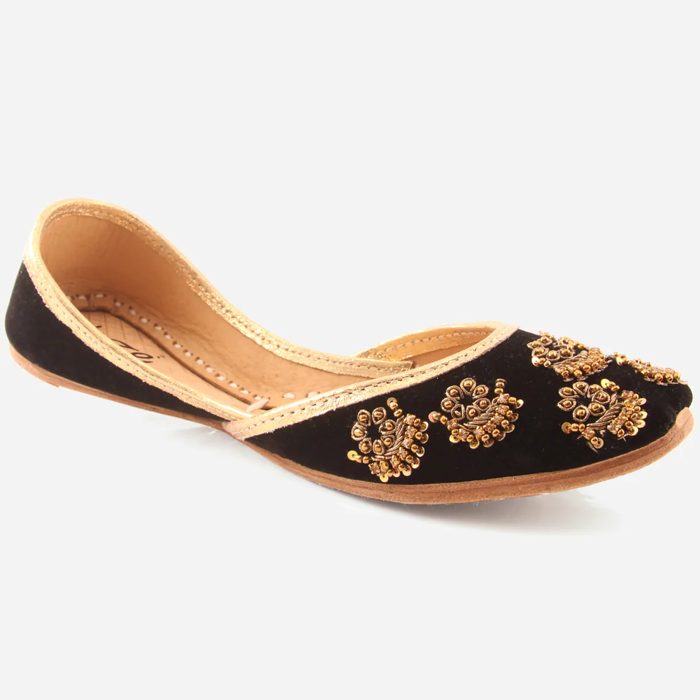 Womens "NATALY" Decorated Flats Indian Khussa