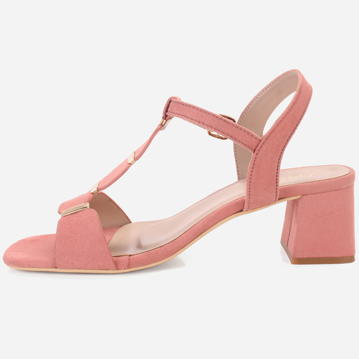 Womens "NAURAX" Fancy Block Heel Back Strap Sandals - Image 3