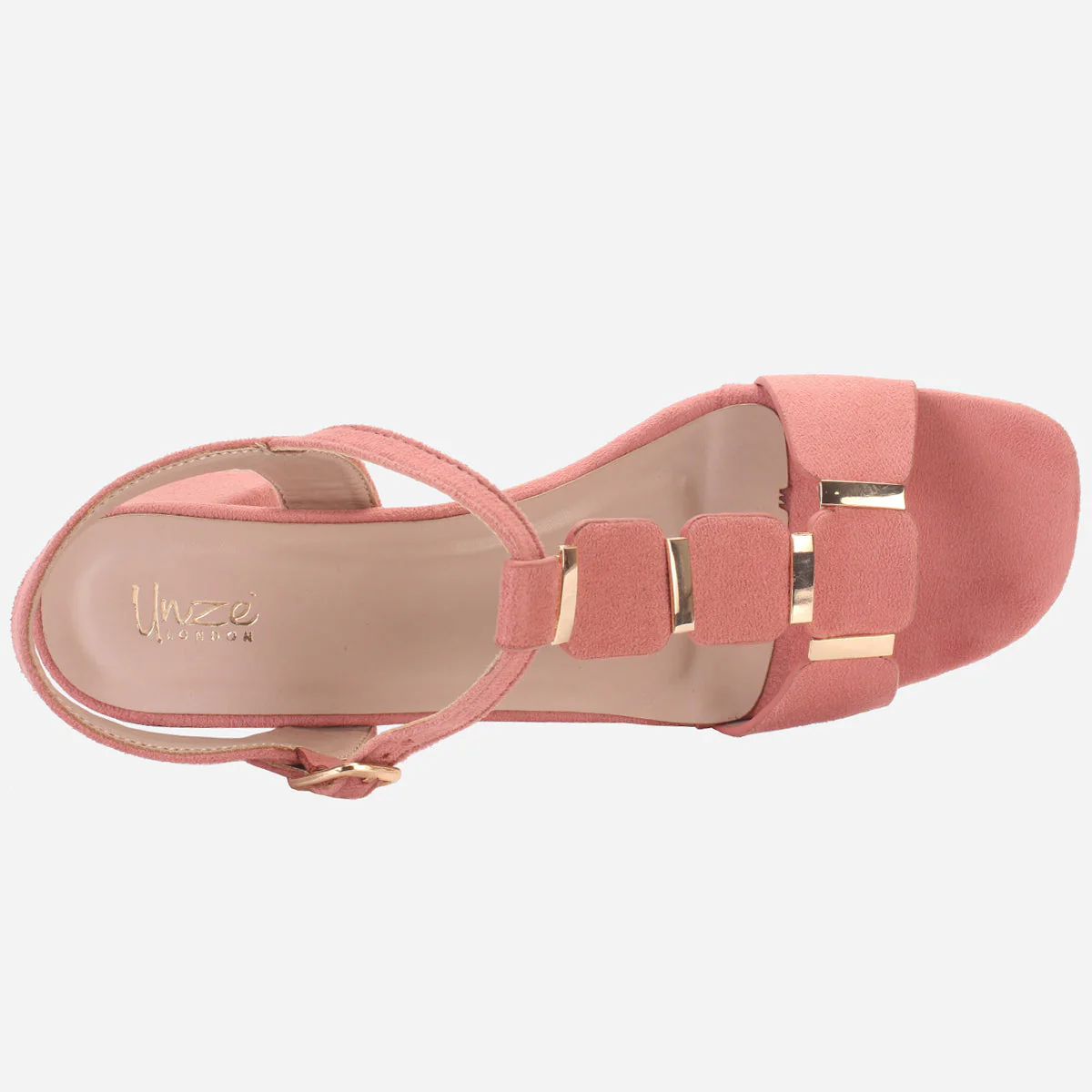 Womens "NAURAX" Fancy Block Heel Back Strap Sandals - Image 4