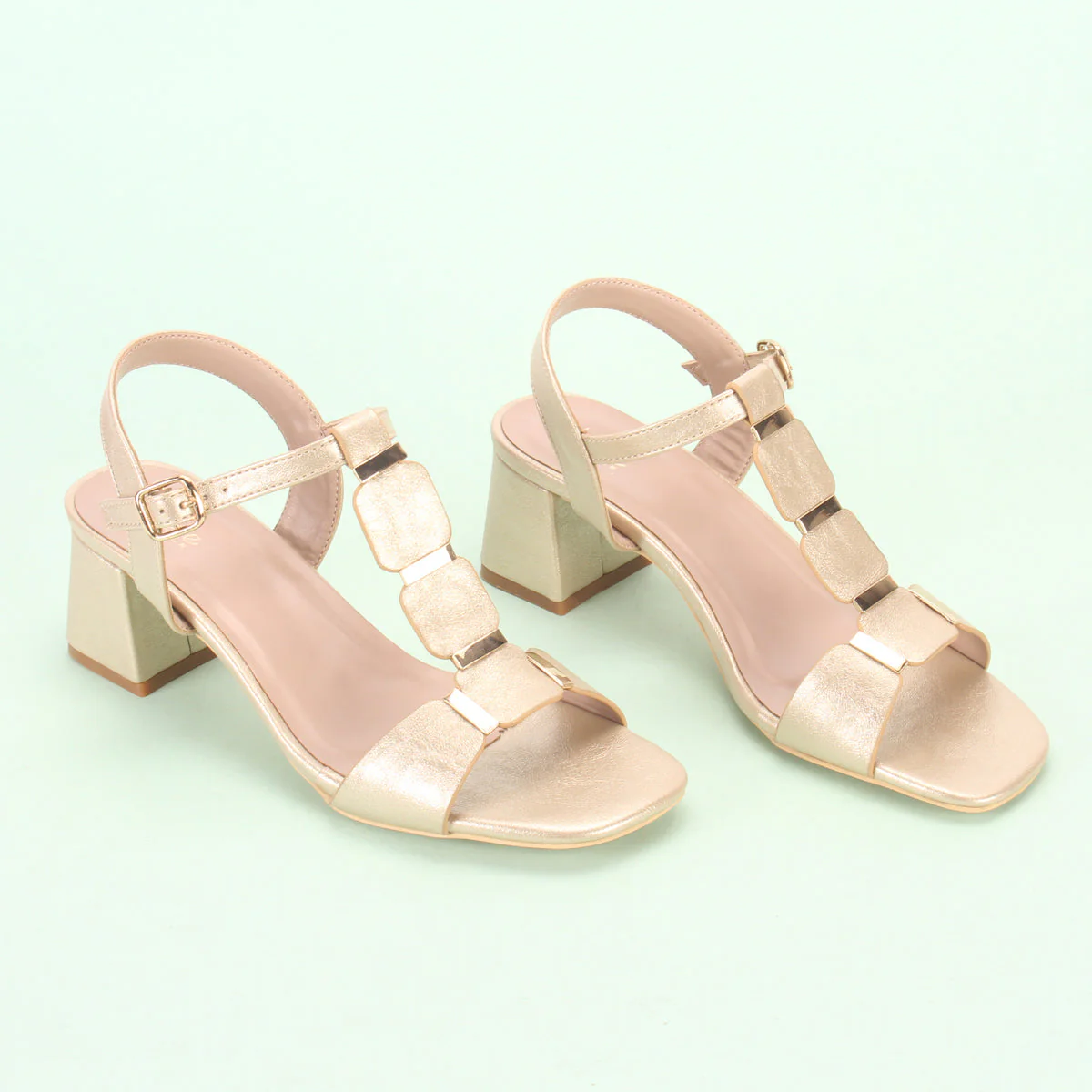 Womens "NAURAX" Fancy Block Heel Back Strap Sandals - Image 6