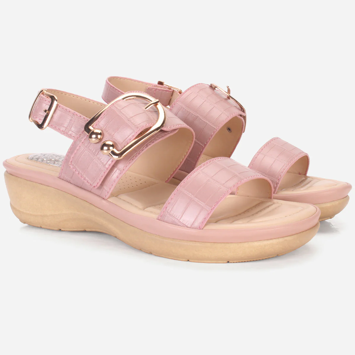 Womens "NIAMA" Open Toe Comfy Everyday Wedge Sandals - Image 2