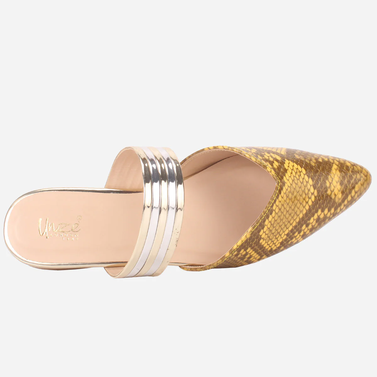 Womens "NISHA" Pointy Slide In Summer Flat Shoes - Image 4