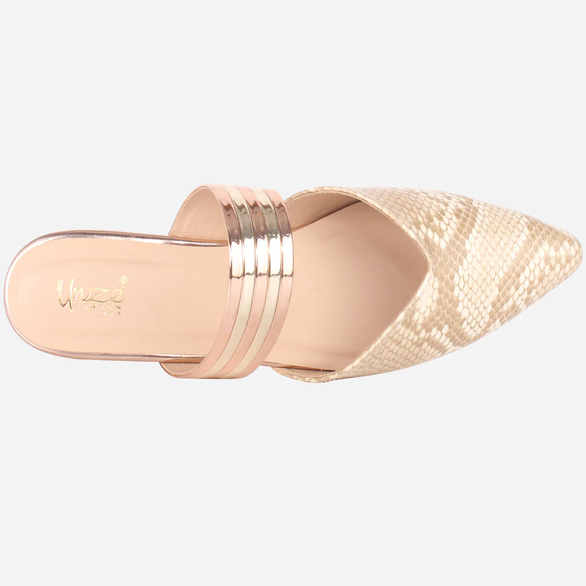 Womens "NISHA" Pointy Slide In Summer Flat Shoes - Image 4